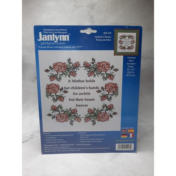 Janlynn Mothers Roses Stamped Cross Stitch Kit 55 103 Mother Child 2001 - Picture 1 of 6